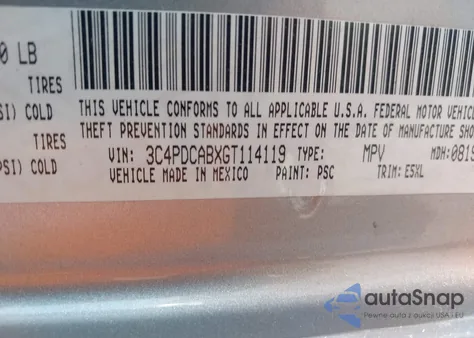 2016 Dodge Journey Se z USA, uszkodzony, nr VIN 3C4PDCABXGT114119